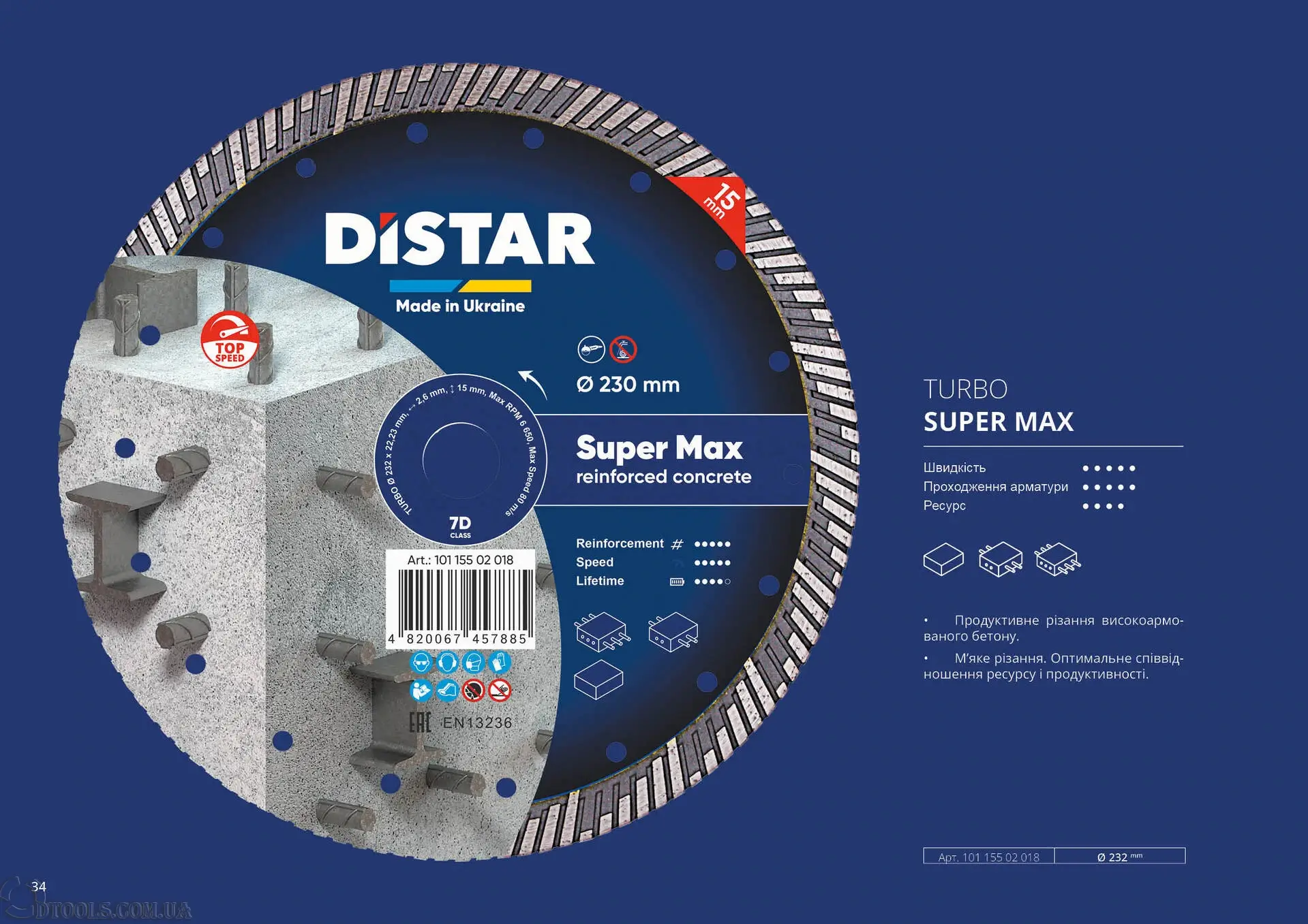 диск отрезной Distar Super по бетону